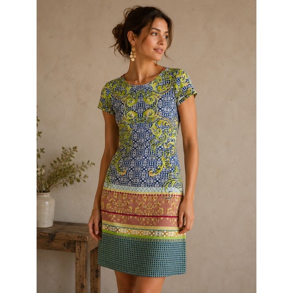 Clover Canyon Dresses & Skirts - Clover Canyon Womens XS Multi Color Baroque Print Scuba Sheath Dress